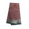 TAS Tanchoi Silk Maroon & Green Border