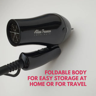 Mini Dryer - 1000 Watts DC Motor Hair Dryer - Black