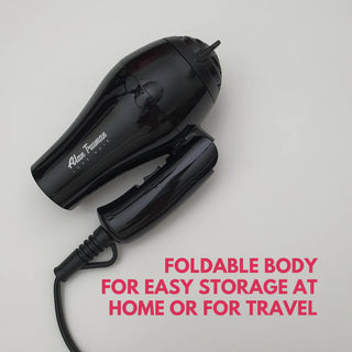 Mini Dryer - 1000 Watts DC Motor Hair Dryer - Black