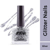 Nykaa Star Studded Glitter Coat Nail Enamel Polish - Silver Snow 227 (9ml)