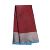 TAS Tanchoi Silk Red & Blue Border