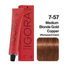 Schwarzkopf Igora Royal Hair Color, 7-57 Medium Blonde Gold Copper 60ml