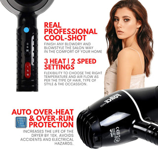 2200W Hair Dryer with Long Life 5555 Motor